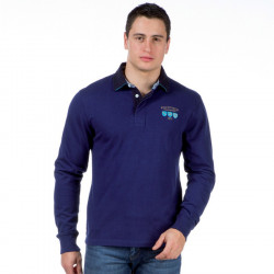 Polo Manches Longues Bleu, Indigo et Turquoise Ruckfield Polo Manches Longues Bleu, Indigo et Turquoise Ruckfield