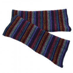 Mitaines Lambswool Rayées Bleues The Scarf Company